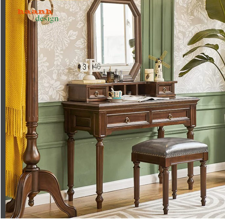 bàn gỗ trang điểm cổ điển cao cấp