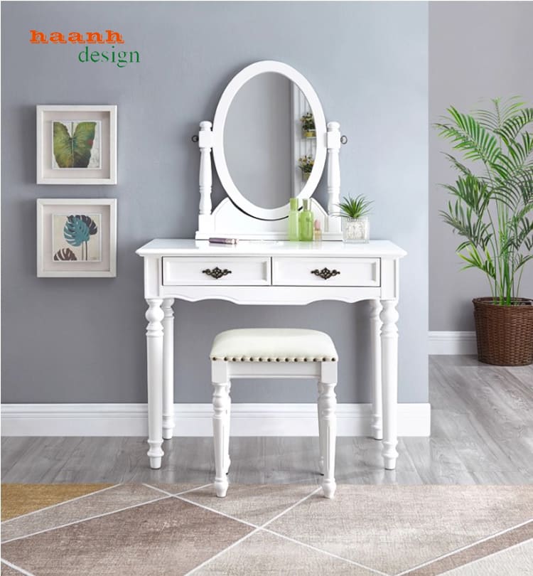 bàn trang điểm đẹp đặt trong phòng ngủ phong cách tân cổ điển