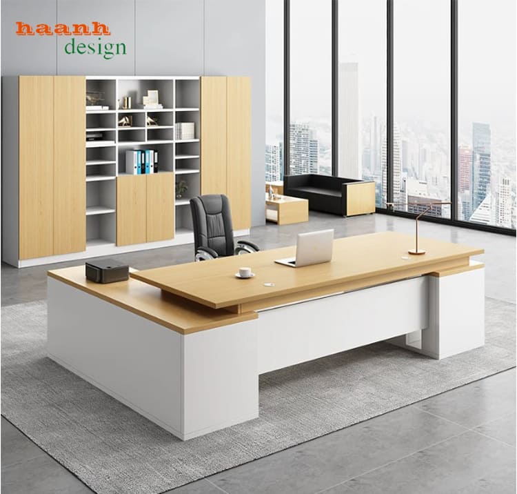 mẫu bàn trưởng phòng hiện đại chữ L đẹp