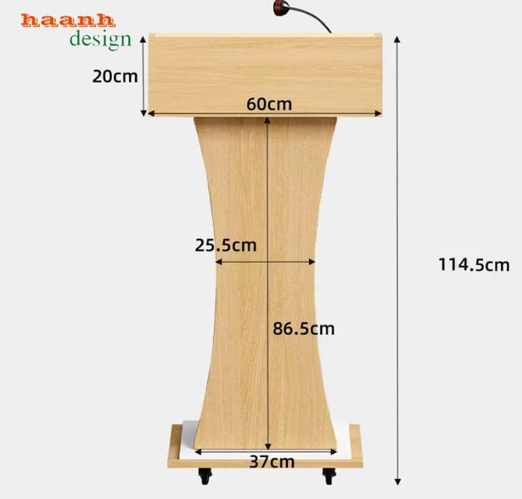 Bản vẽ kích thước bục phát biểu mặt kín cao 114 phẩy 5 cm Bản vẽ kích thước bục phát biểu mặt kín cao 114 phẩy 5 cm