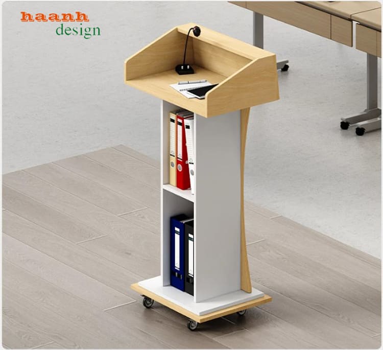 Mặt bục khay và các hộc mở chứa tập tài liệu ở phía sau Mặt bục khay và các hộc mở chứa tập tài liệu ở phía sau