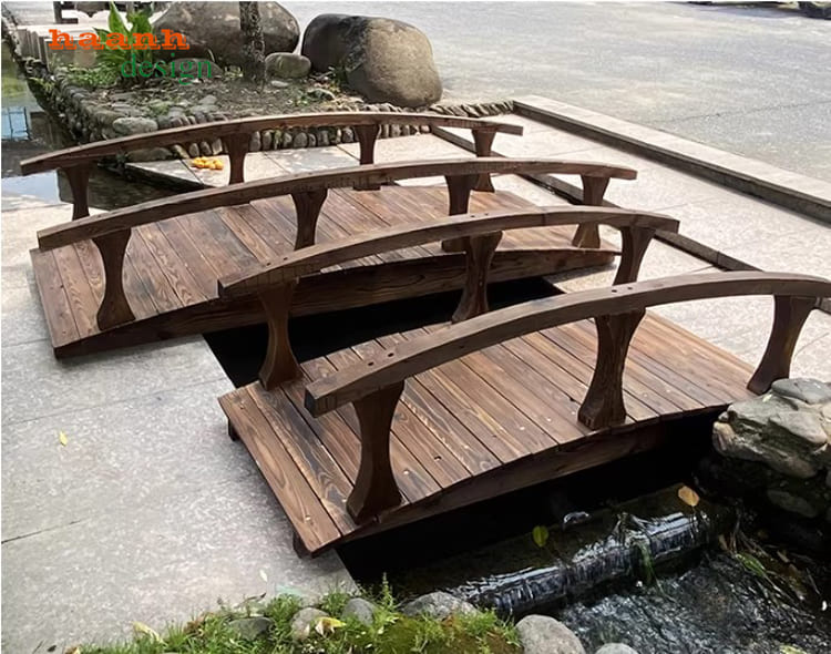 cầu gỗ đẹp sơn PU chống tia UV
