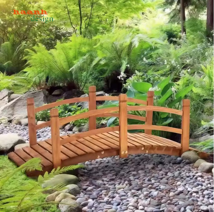 Cầu ngoài trời gỗ teak – Giải pháp trang trí sân vườn đẹp-CGN 012