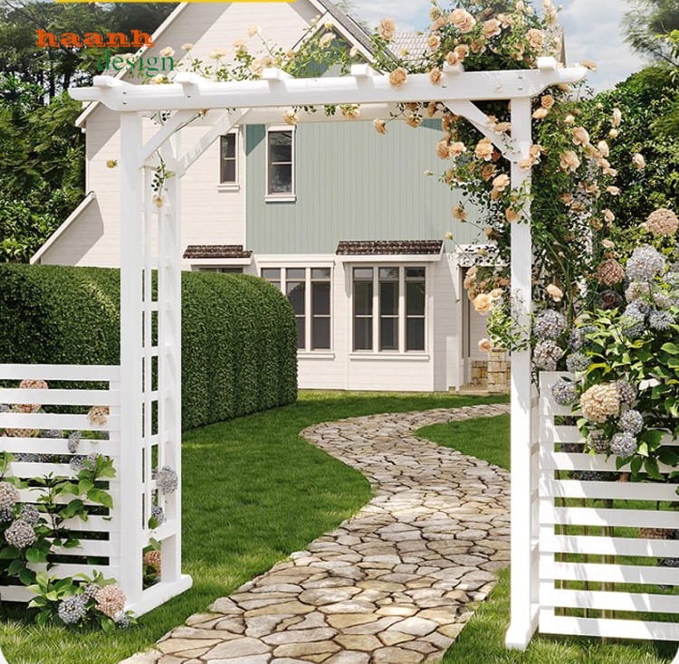 cổng gỗ sân vườn gỗ teak tự nhiên