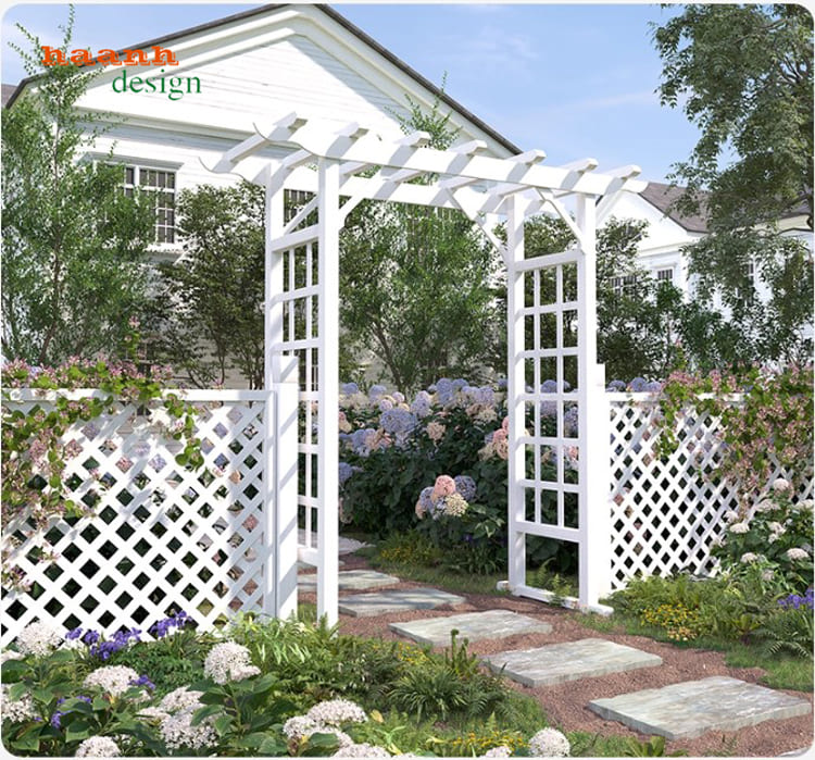 Cổng gỗ sân vườn – Giải pháp trang trí ngoại thất đẹp-CVM 008