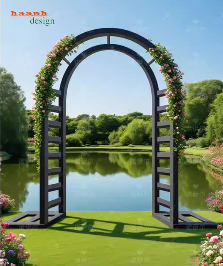 mẫu cổng sắt vòm đẹp hiện đại