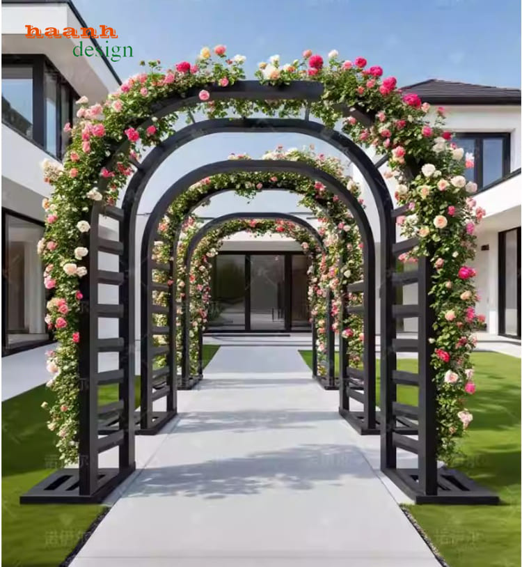 Cổng vòm sắt đẹp – Xu hướng thiết kế cổng, sang trọng năm nay-CVM 002