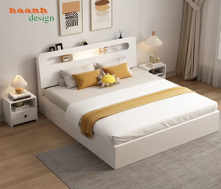 Phối cảnh GDC 007 với phương án màu trắng Giường GDC 007 phương án màu trắng