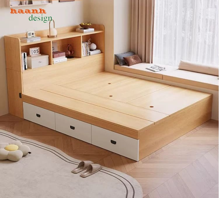 Giường Gỗ Công Nghiệp Cao Cấp Hiện Đại Cho Phòng Ngủ Đẹp-GNH 010