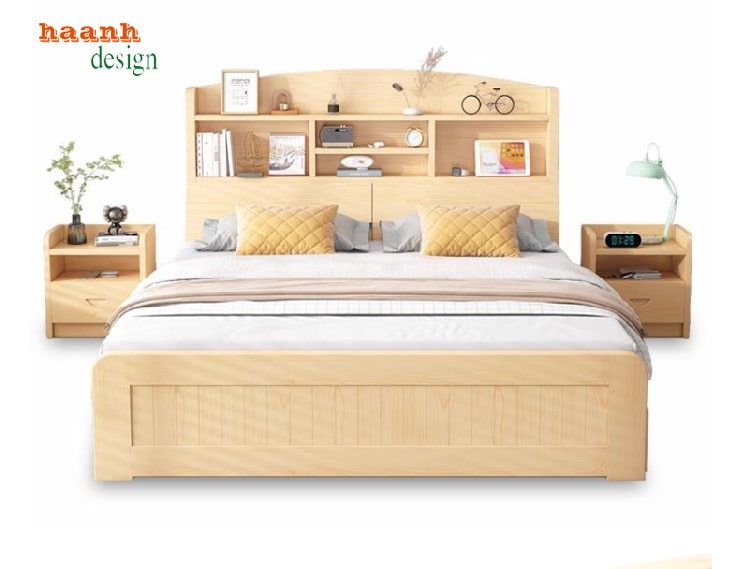 mẫu giường gỗ công nghiệp có ngăn kéo hiện đại