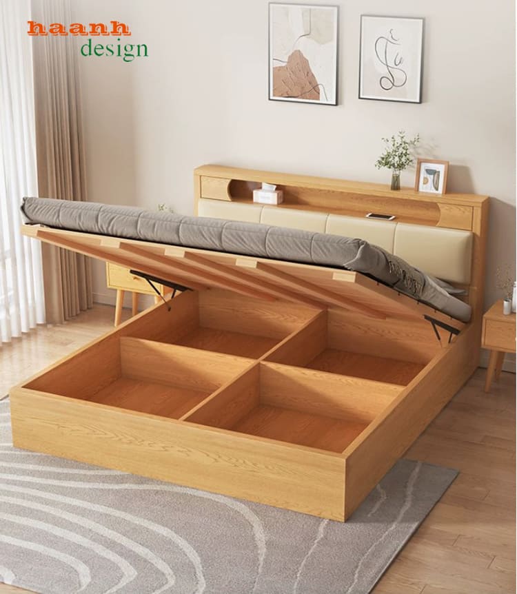 giường ngủ gỗ công nghiệp đẹp có ngăn kéo thông minh
