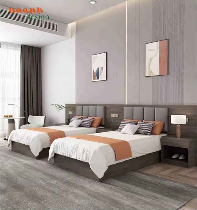 Giường gỗ khách sạn hiện đại – Giải pháp nội thất cao cấp-GNN 011