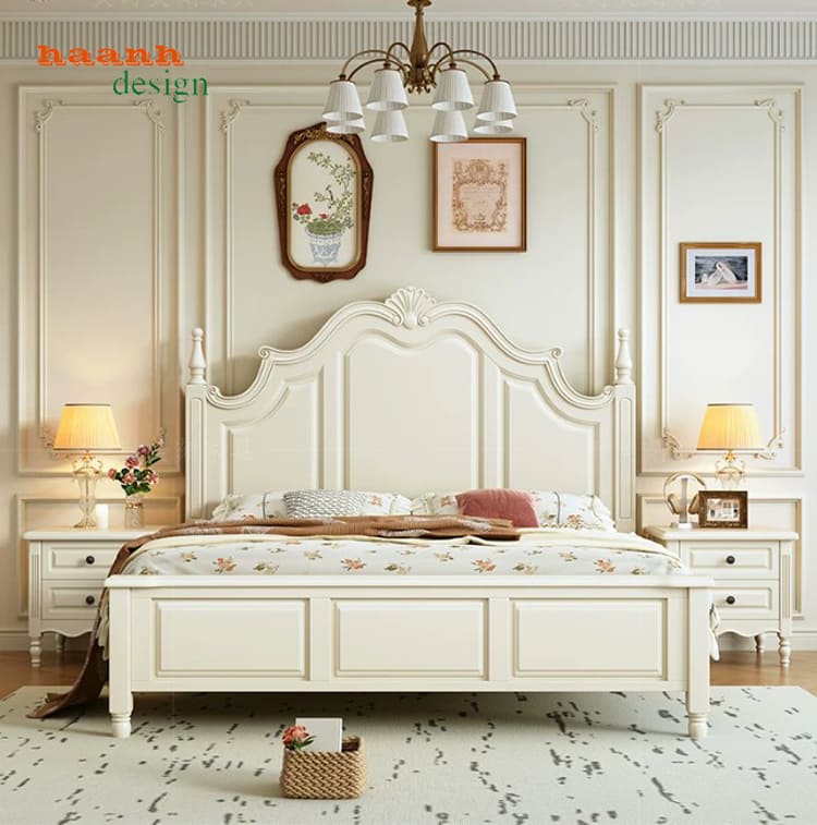 Giường ngủ khách sạn cao cấp gỗ sồi tự nhiên chuẩn 5 sao-GNK 009