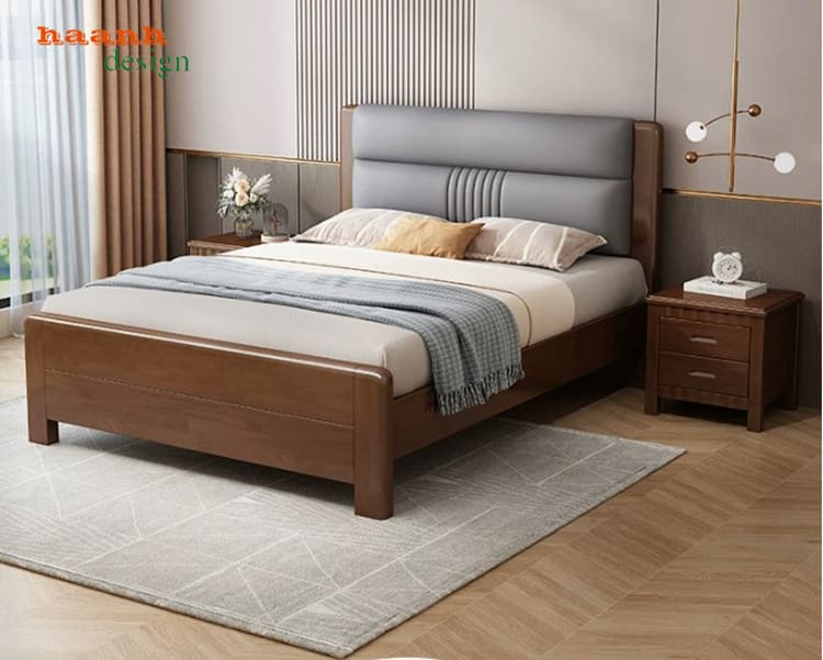 Giường ngủ khách sạn gỗ tự nhiên hiện đại - GNK 012
