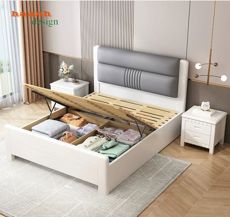 Khoang chứa đồ dưới mặt giường của phương án màu trắng Khoang chứa đồ dưới mặt giường của phương án màu trắng