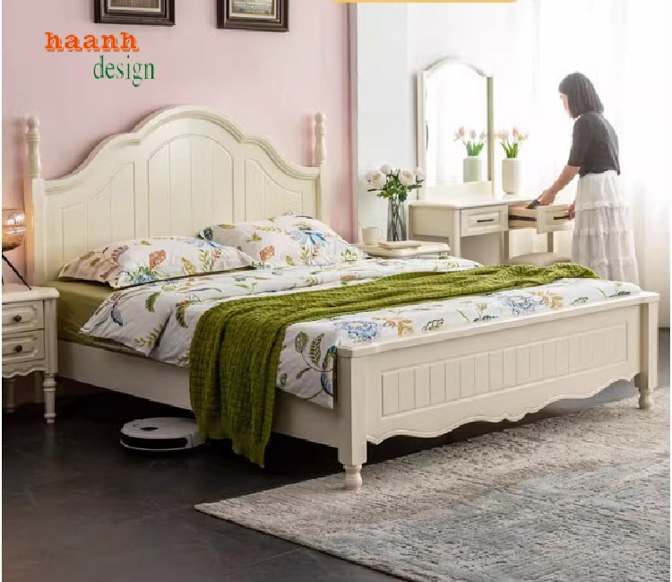 Giường Ngủ Gỗ Tân Cổ Điển – Vẻ Đẹp Vượt Thời Gian-GGC 013