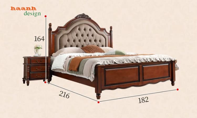 Giường ngủ gỗ tân cổ điển