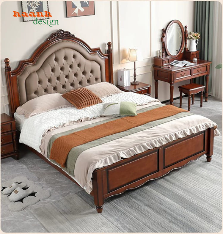 Giường ngủ gỗ tân cổ điển