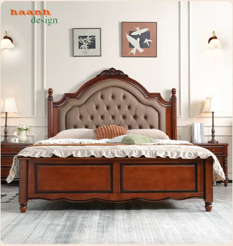 Giường ngủ gỗ tân cổ điển