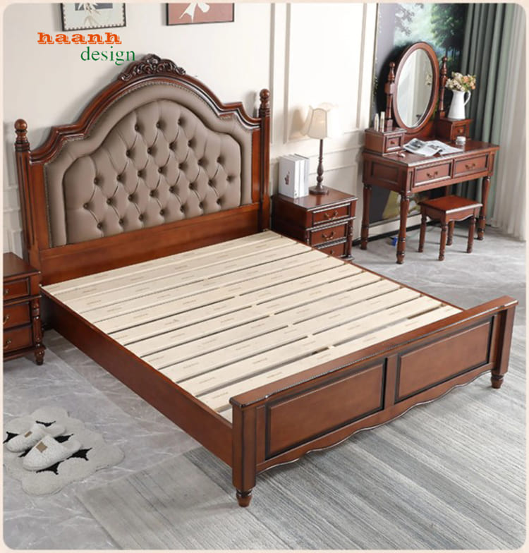Giường ngủ gỗ tân cổ điển
