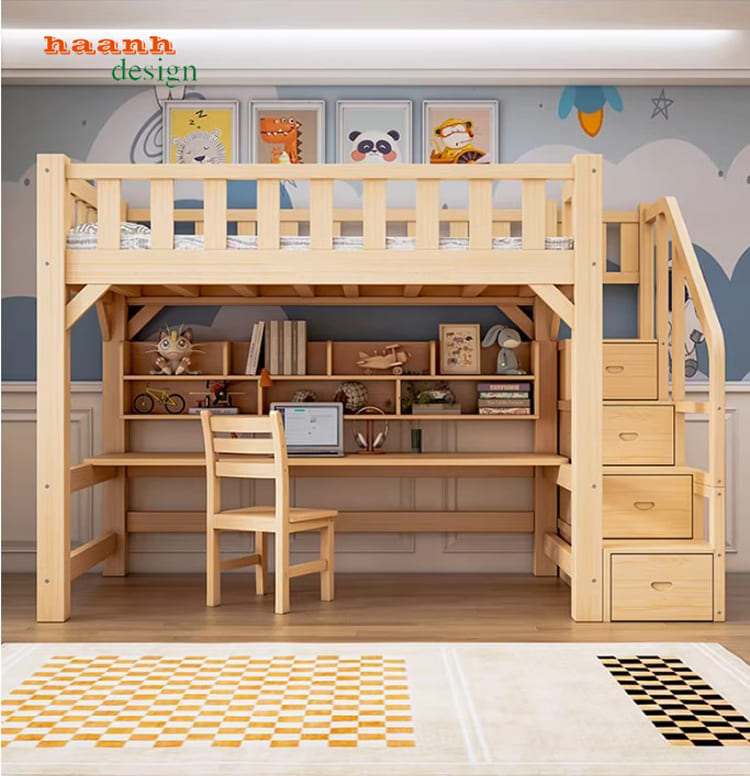 Mẫu giường gỗ cho bé đẹp