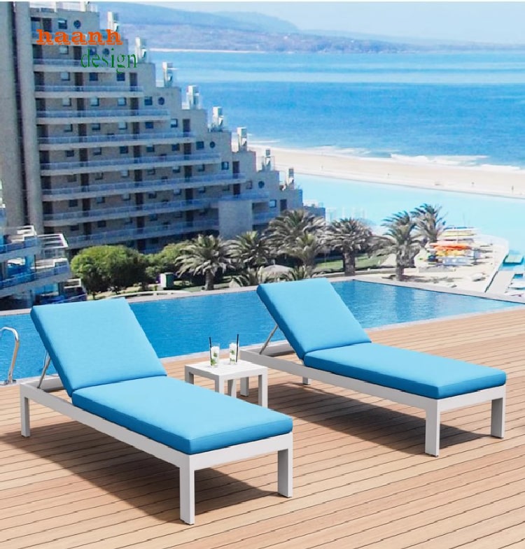 giường tắm nắng gỗ teak tự nhiên cao cấp