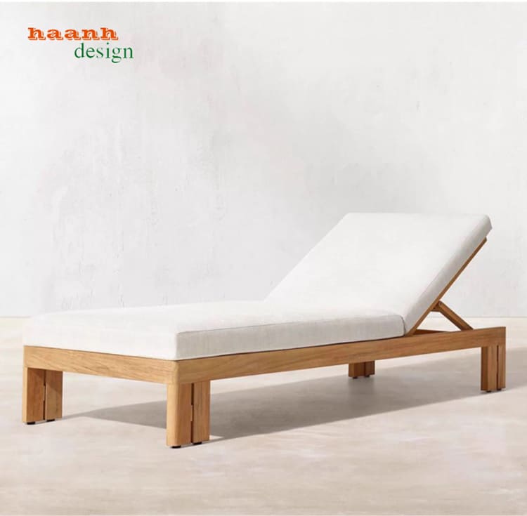 giường tắm nắng bể bơi gỗ teak ngoài trời