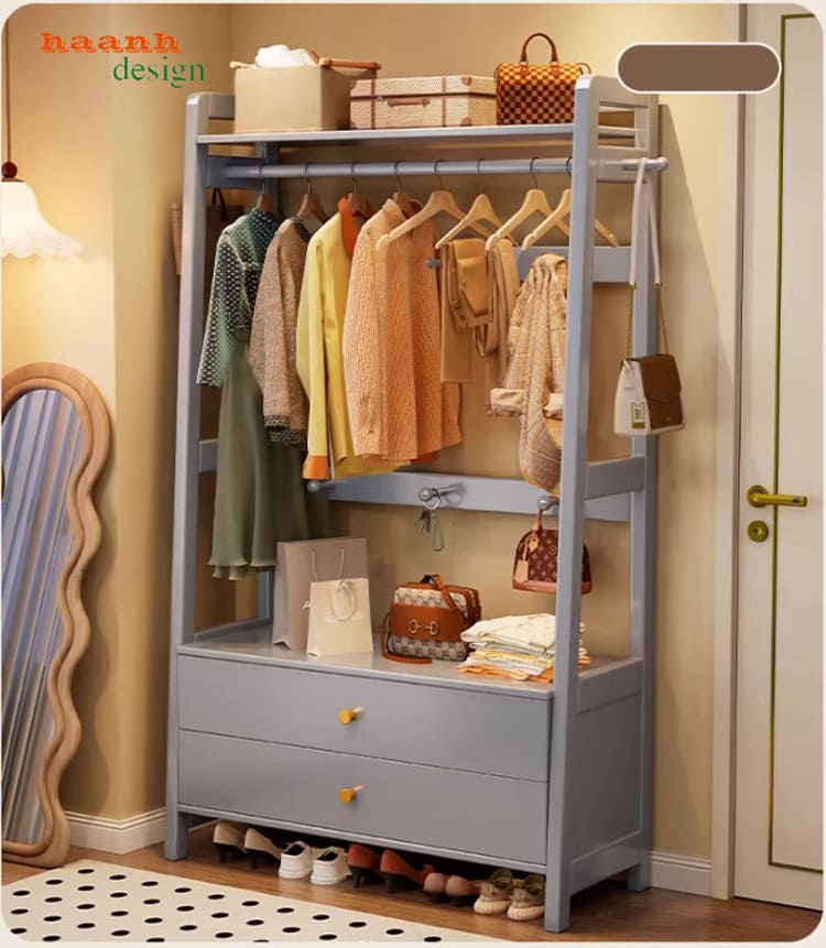 mẫu giá treo quần áo bằng gỗ đẹp cho phòng ngủ