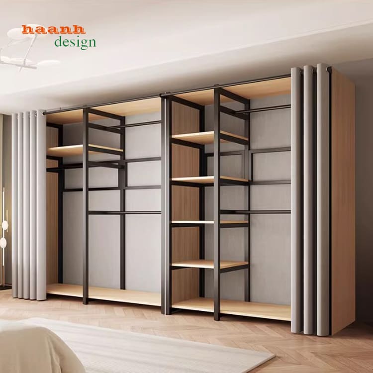 Kệ khung sắt treo quần áo hiện đại đẹp cho mọi không gian-KST 011