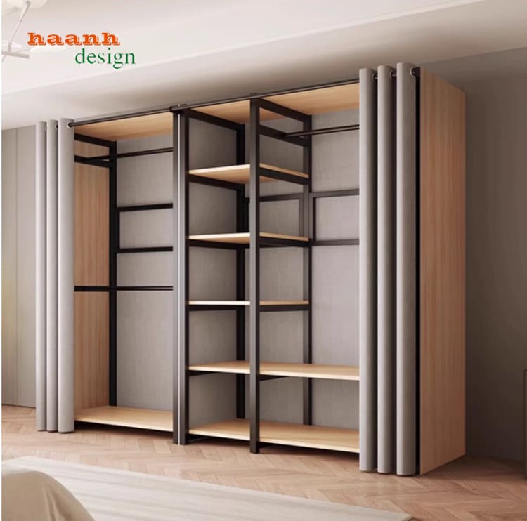 kệ khung sắt treo quần áo hiện đại đẹp
