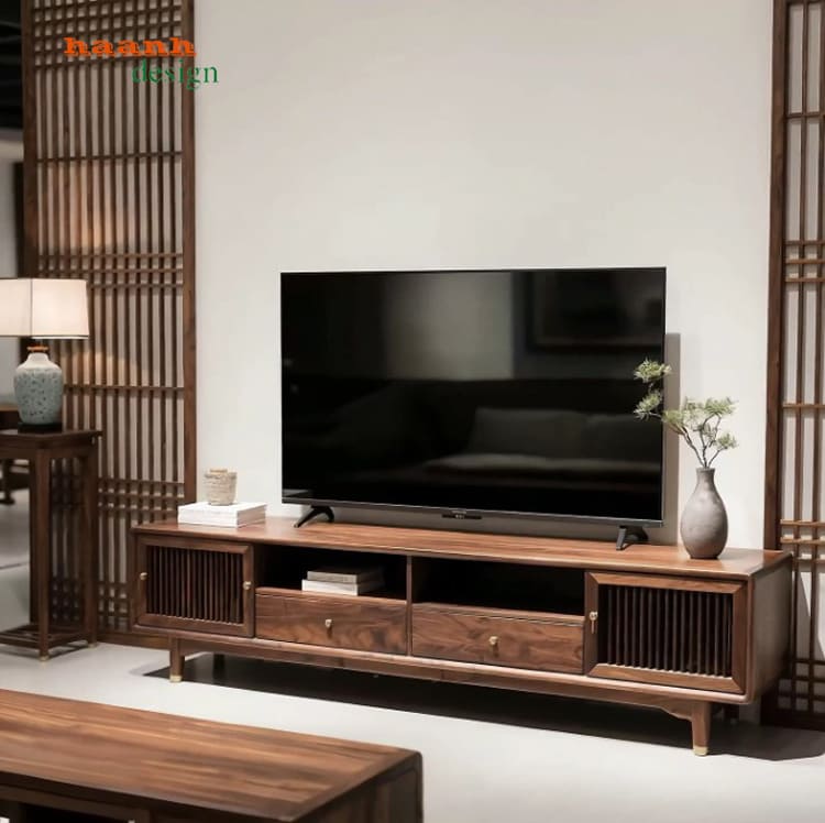 mẫu kệ tivi đẹp hiện đại gỗ óc chó cao cấp