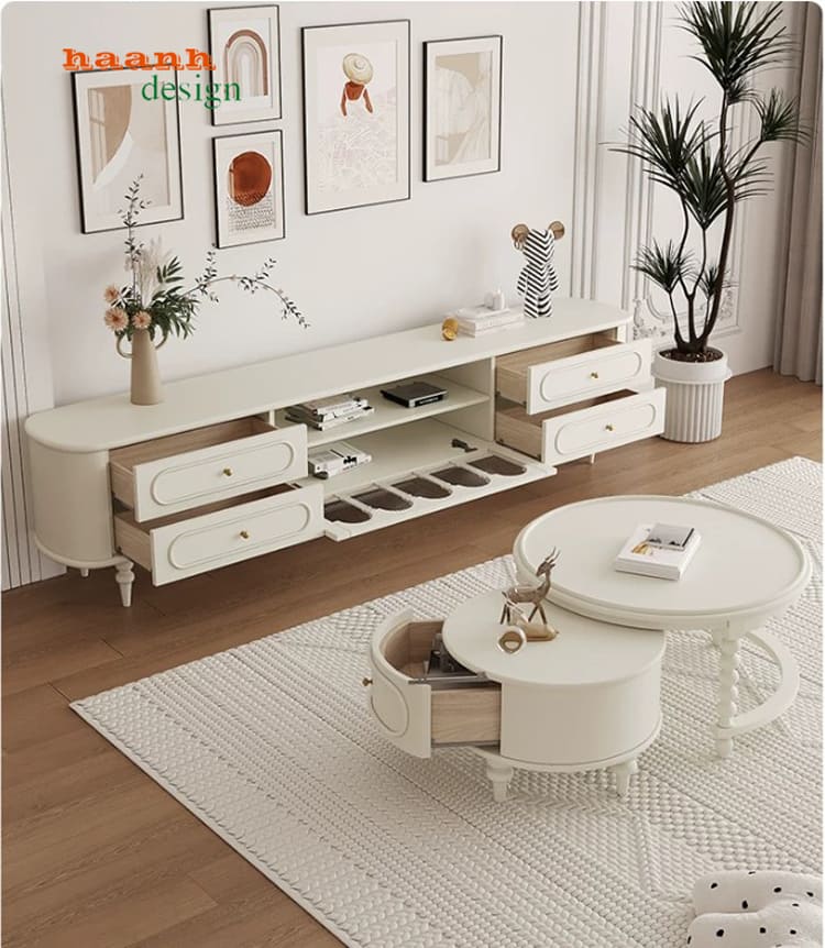 kệ tivi tân cổ điển đẹp cho phòng khách
