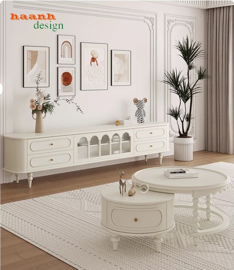 Kệ Tivi Cổ Điển Phong Cách Pháp Đẹp Tinh Tế-KTD 011