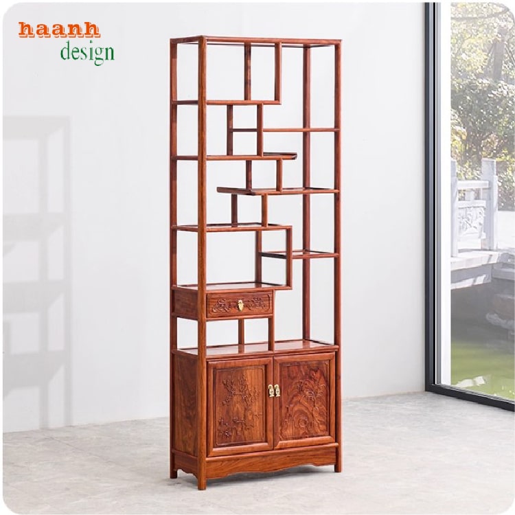 kệ gỗ phòng khách sang trọng
