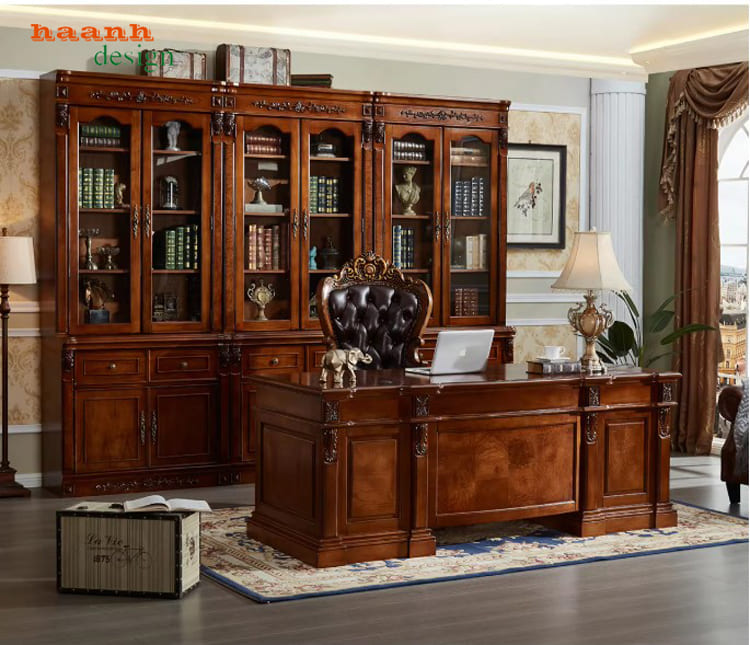 Bàn làm việc phong cách tân cổ điển đẹp chuẩn châu Âu-PLT 007