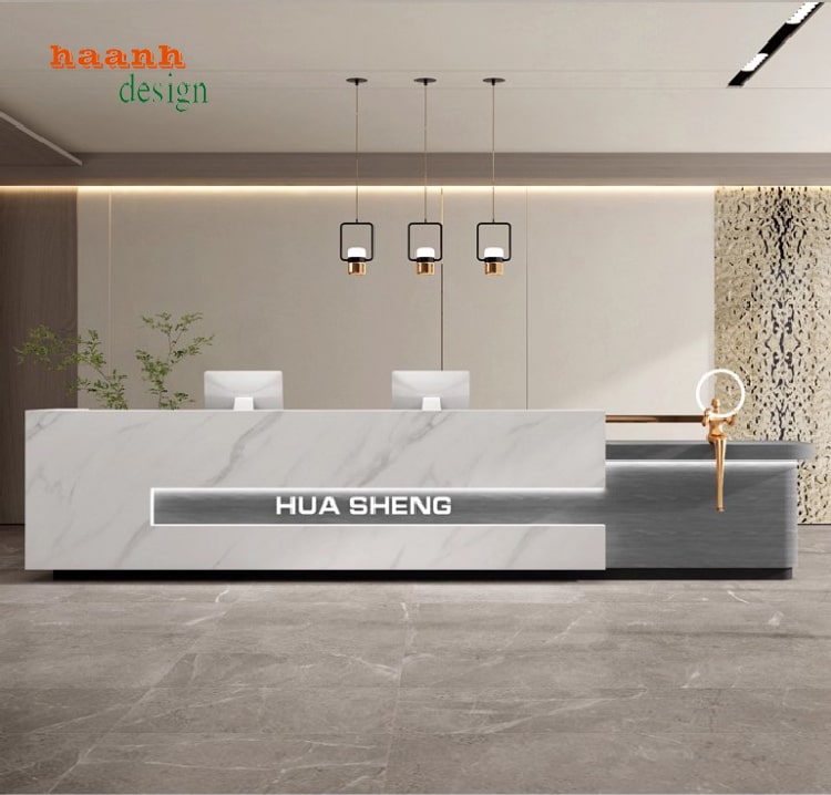 quầy lễ tân khách sạn đẹp thiết kế hiện đại đơn giản