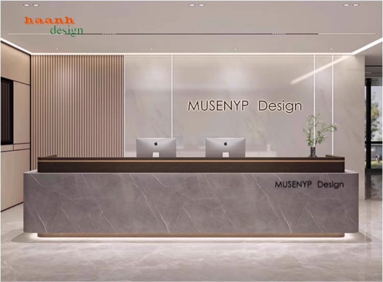 mẫu bàn lễ tân văn phòng đẹp phù hợp không gian doanh nghiệp