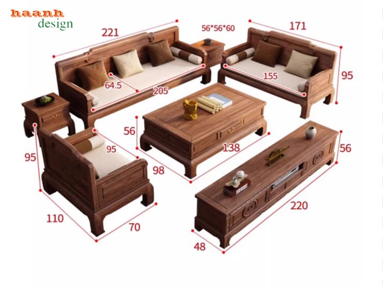 bộ bàn ghế gỗ óc chó phòng khách đẹp cao cấp