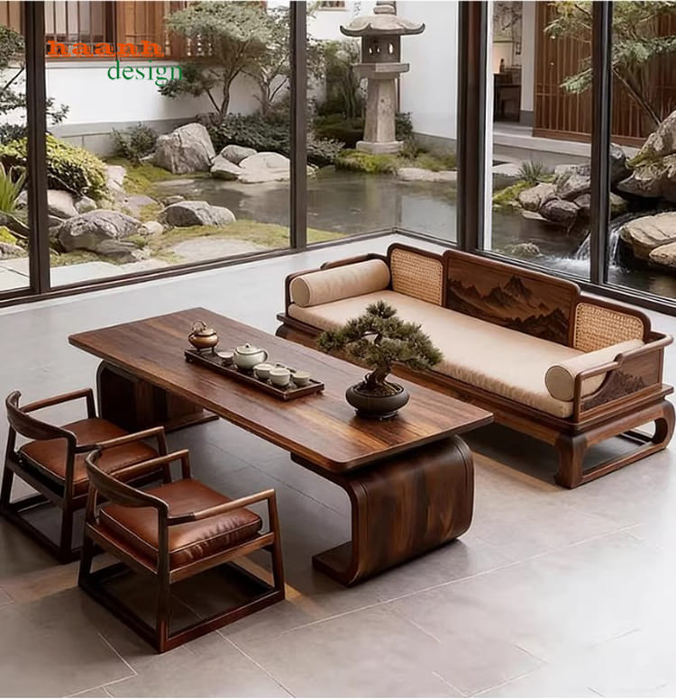 bàn ghế sofa gỗ