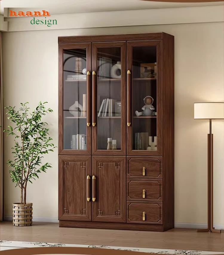 chi tiết tủ tài liệu gỗ sồi tự nhiên
