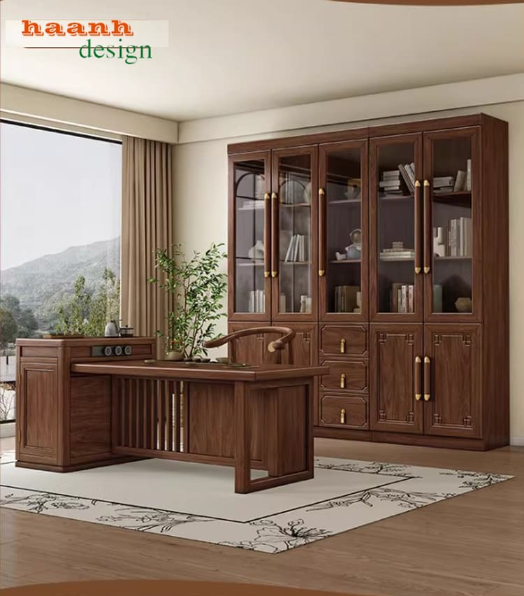 Mẫu tủ đựng tài liệu gỗ đẹp cho phòng lãnh đạo-THT 004