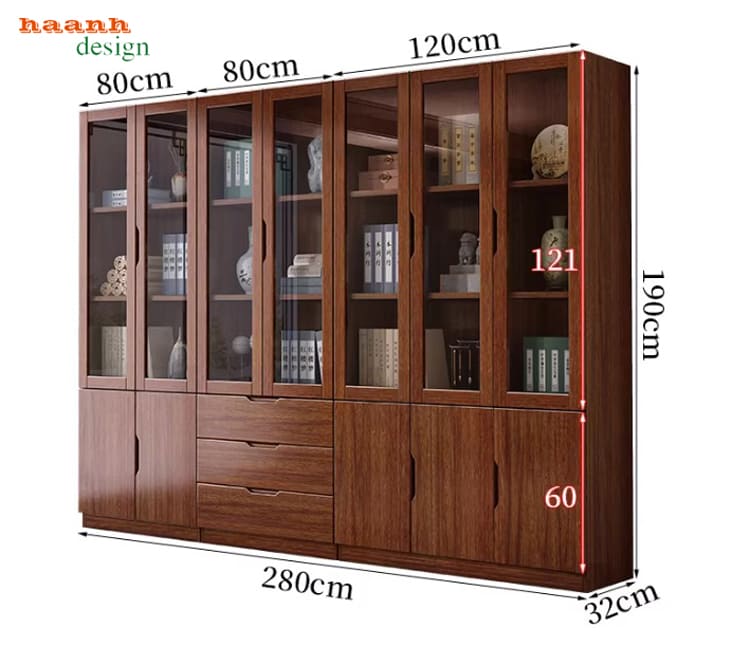 tủ gỗ đựng tài liệu văn phòng hiện đại cao cấp