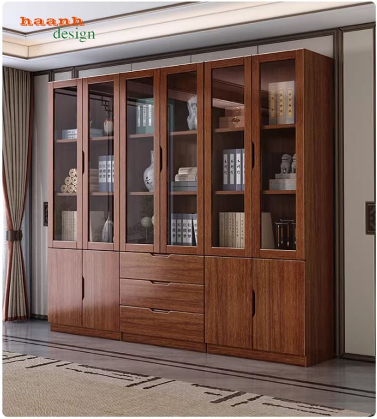 tủ gỗ đựng tài liệu sơn pu cao cấp bền đẹp