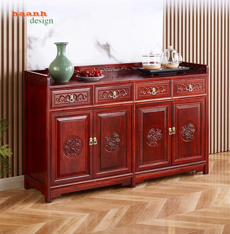 Tủ đựng đồ nhà bếp gỗ sồi sơn PU Inchem Mỹ