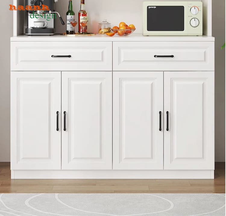 Hai ngăn k&eacute;o v&agrave; bốn c&aacute;nh k&iacute;n của tủ TDN 006