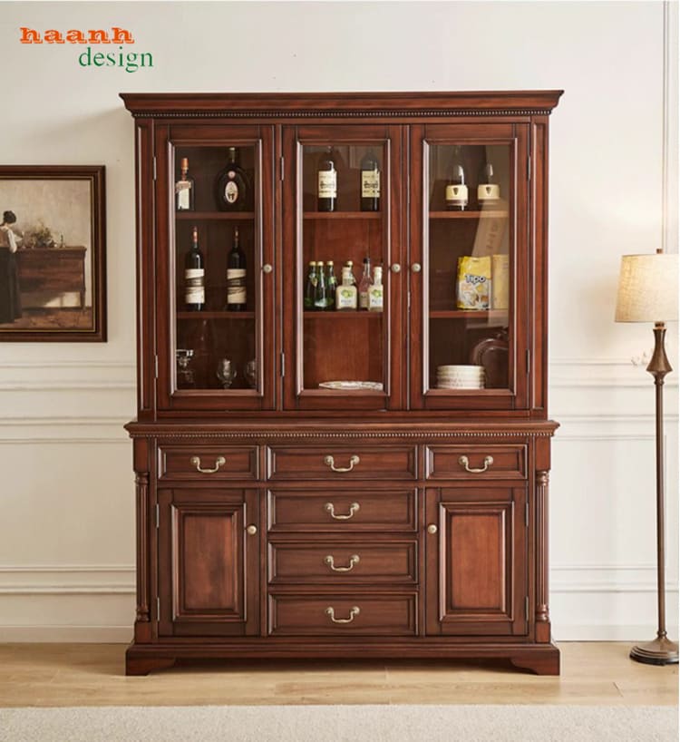 tủ rượu gỗ tân cổ điển châu âu đẹp