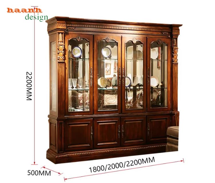 tủ rượu tân cổ điển trong phòng khách gia đình