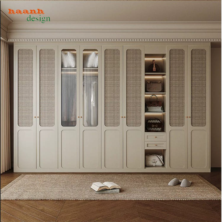 Tủ áo cánh mây sơn PU Inchem Mỹ 5 lớp