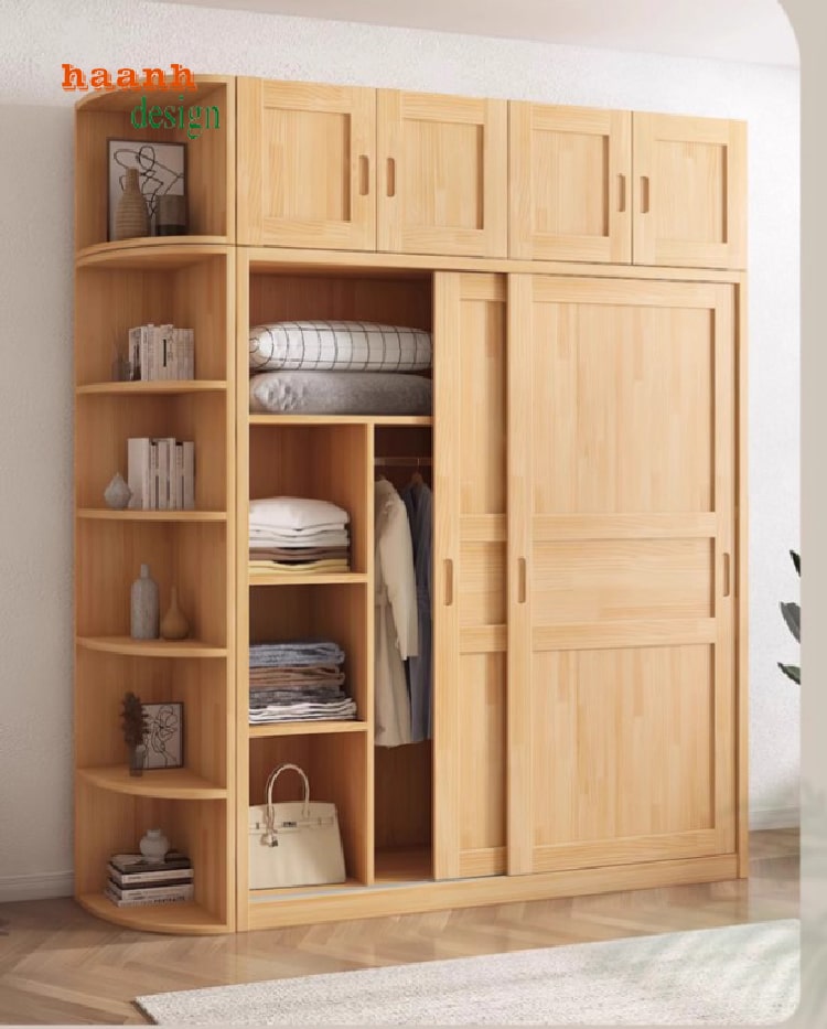 Tủ Quần Áo Gỗ Sồi – Vẻ Đẹp Tự Nhiên Vượt Thời Gian-TAH 008