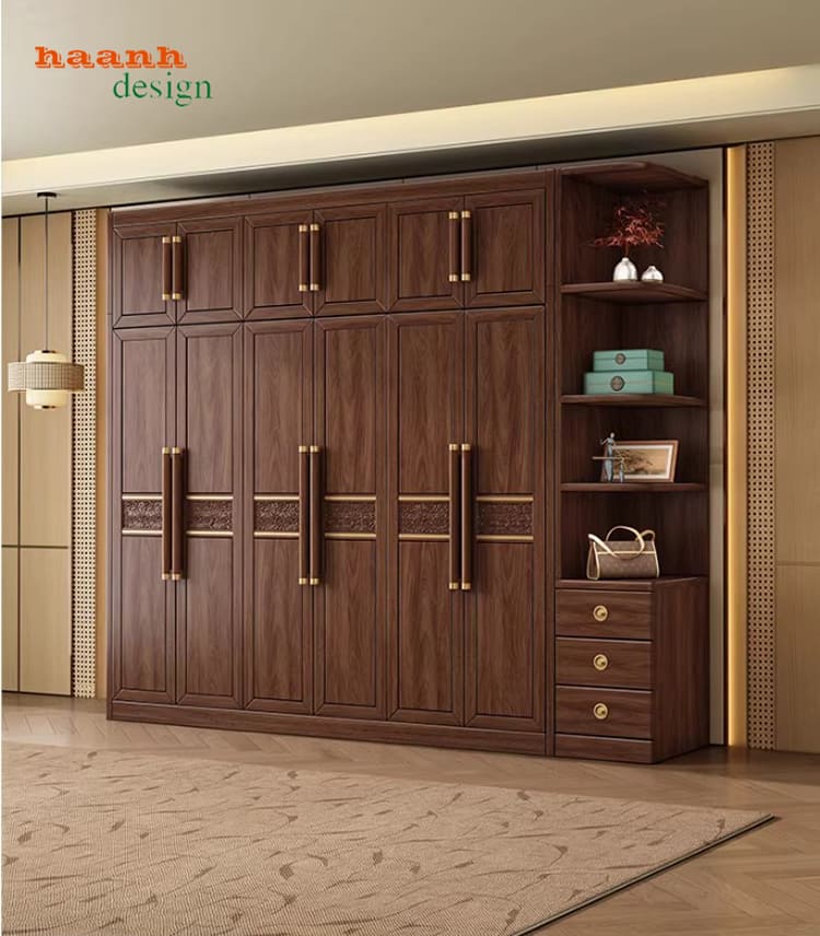 tủ quần áo gỗ sồi tự nhiên cao cấp